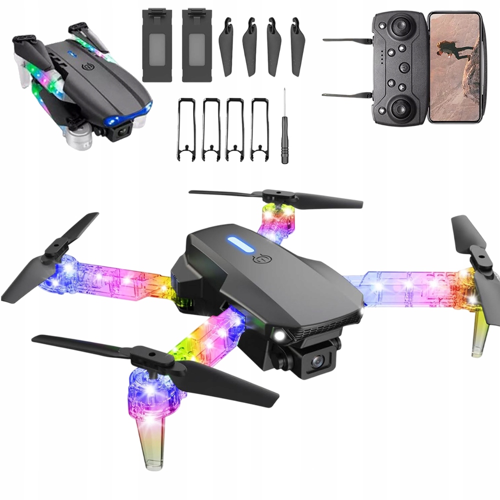 Dron Pro Děti Hračka Led Světlo Kamera Na Dálkové Ovládání