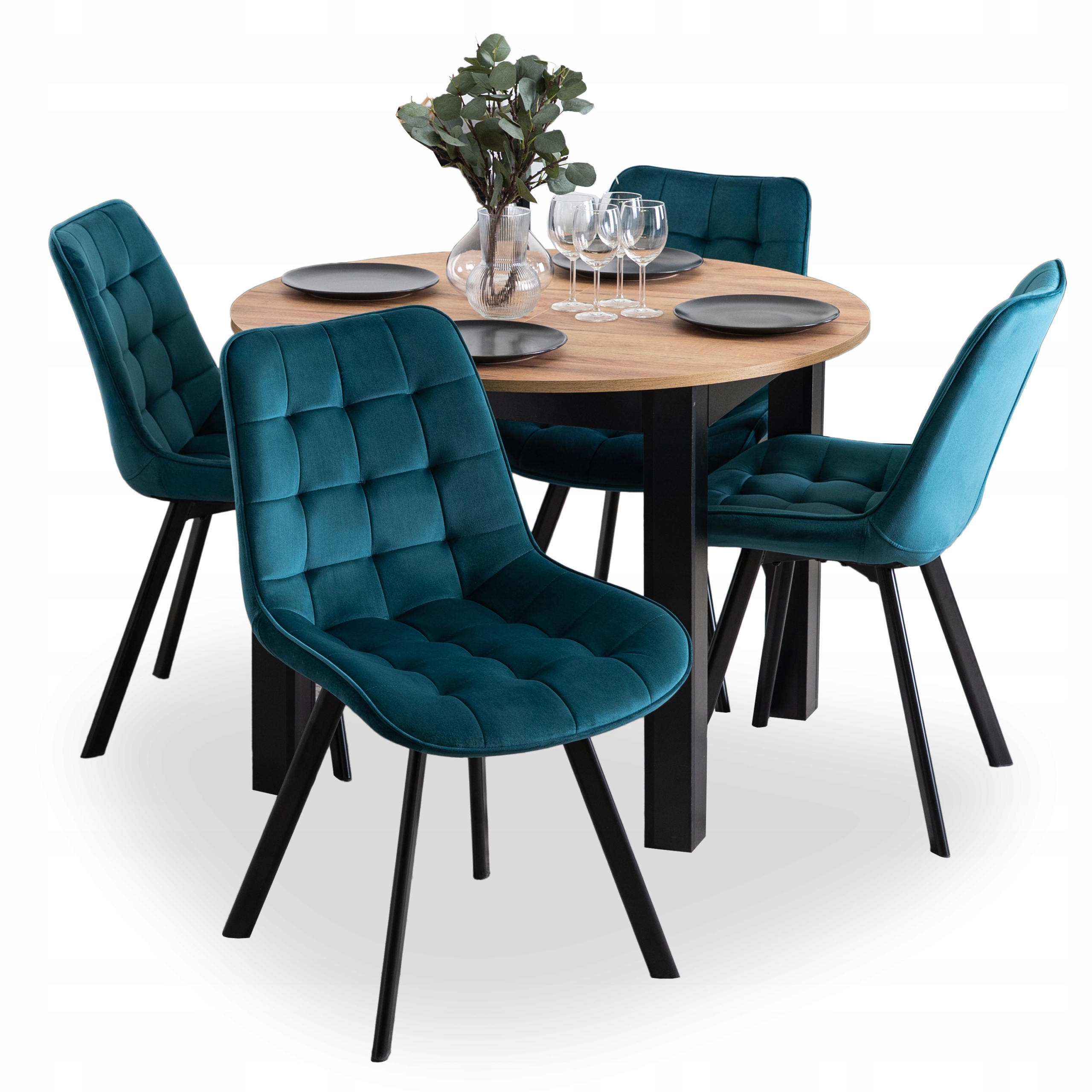 Stůl s židlemi Rozkládací Kulatý set do obývacího pokoje Kuchyňská jídelna