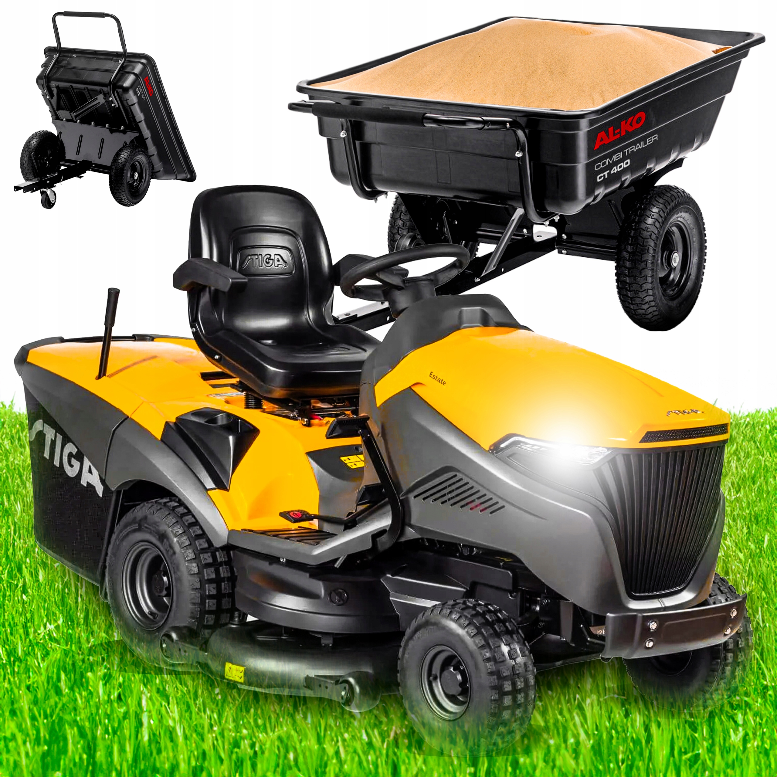 STIGA TRAKTOREK OGRODOWY 9122W SILNIK DWUCYLINDROWY + ALKO CT400 ZACZEP XXL EAN (GTIN) 8008984860452