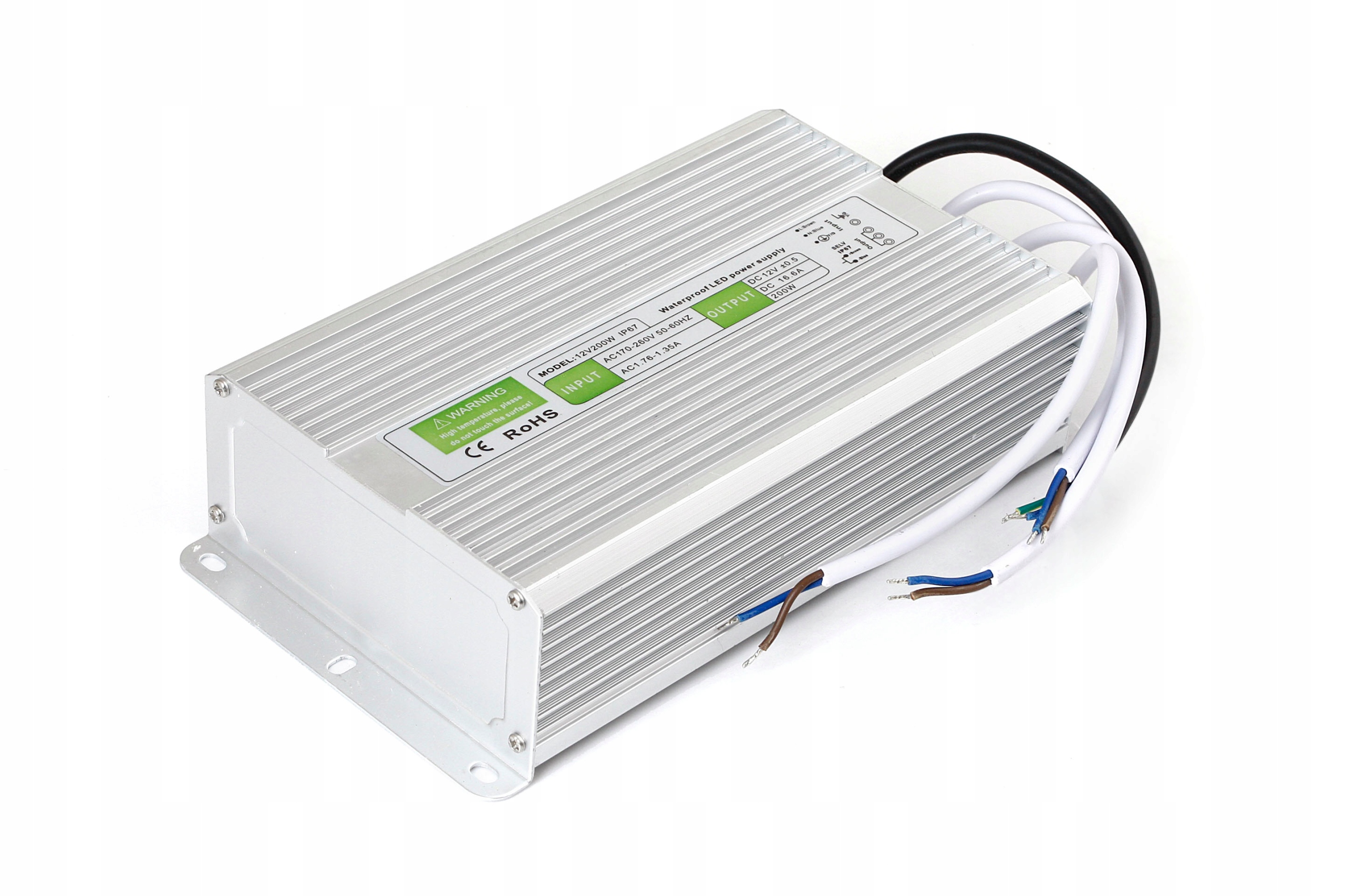 Zasilacz 12V 200W 16A IP67 Wodoodporny Do T. Led