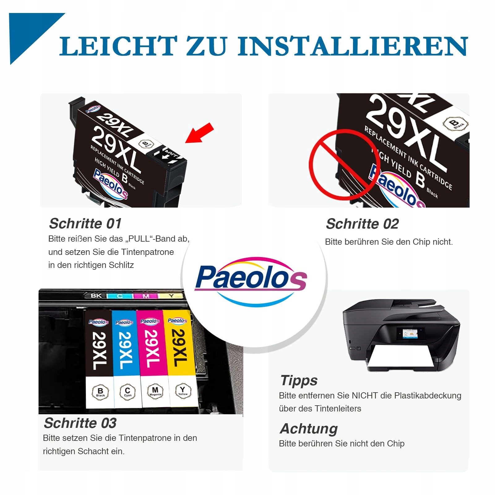 PAEOLOS 29XL Tusze Do Drukarek Epson XP 18 Sztuk — miniatura 5