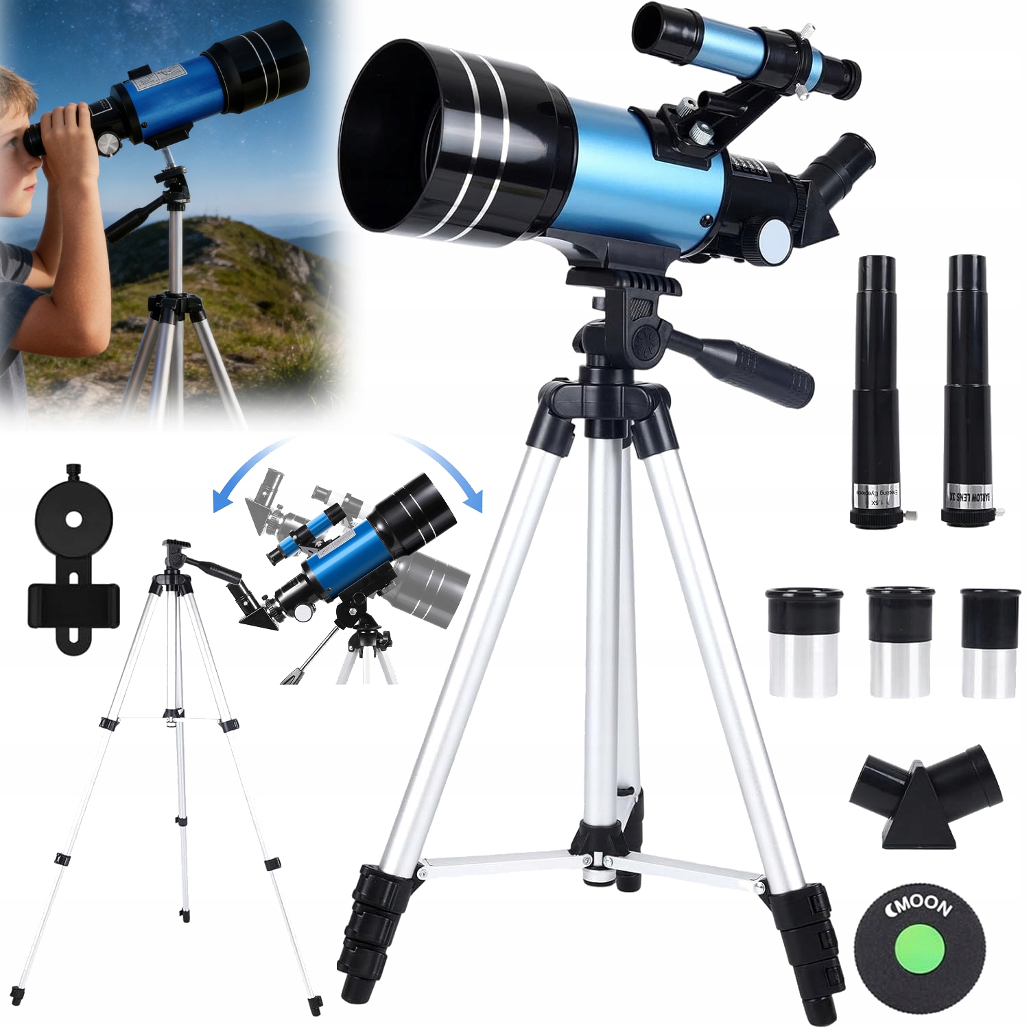 Astronomický Teleskop Pro Děti S Nastavitelným Stativem Pro Přenosný Smartphone