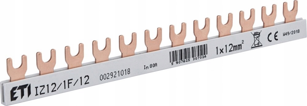 ETI SZYNA ŁĄCZENIOWA WIDEŁKOWA 1P 80A 12 modułów