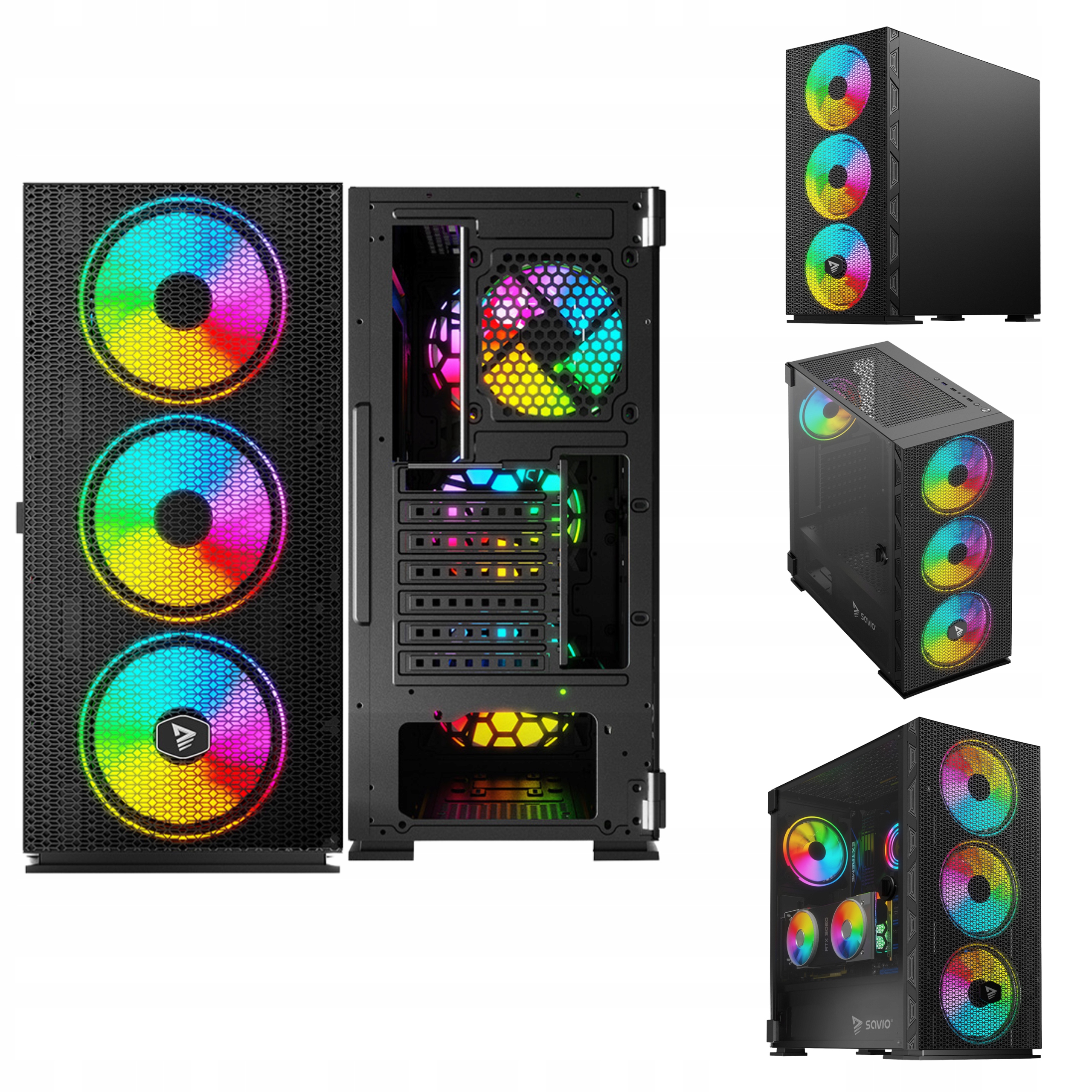 Obudowa do komputera Atx Midi Tower Savio Raptor X1 Mesh Argb Fan 4x120 mm