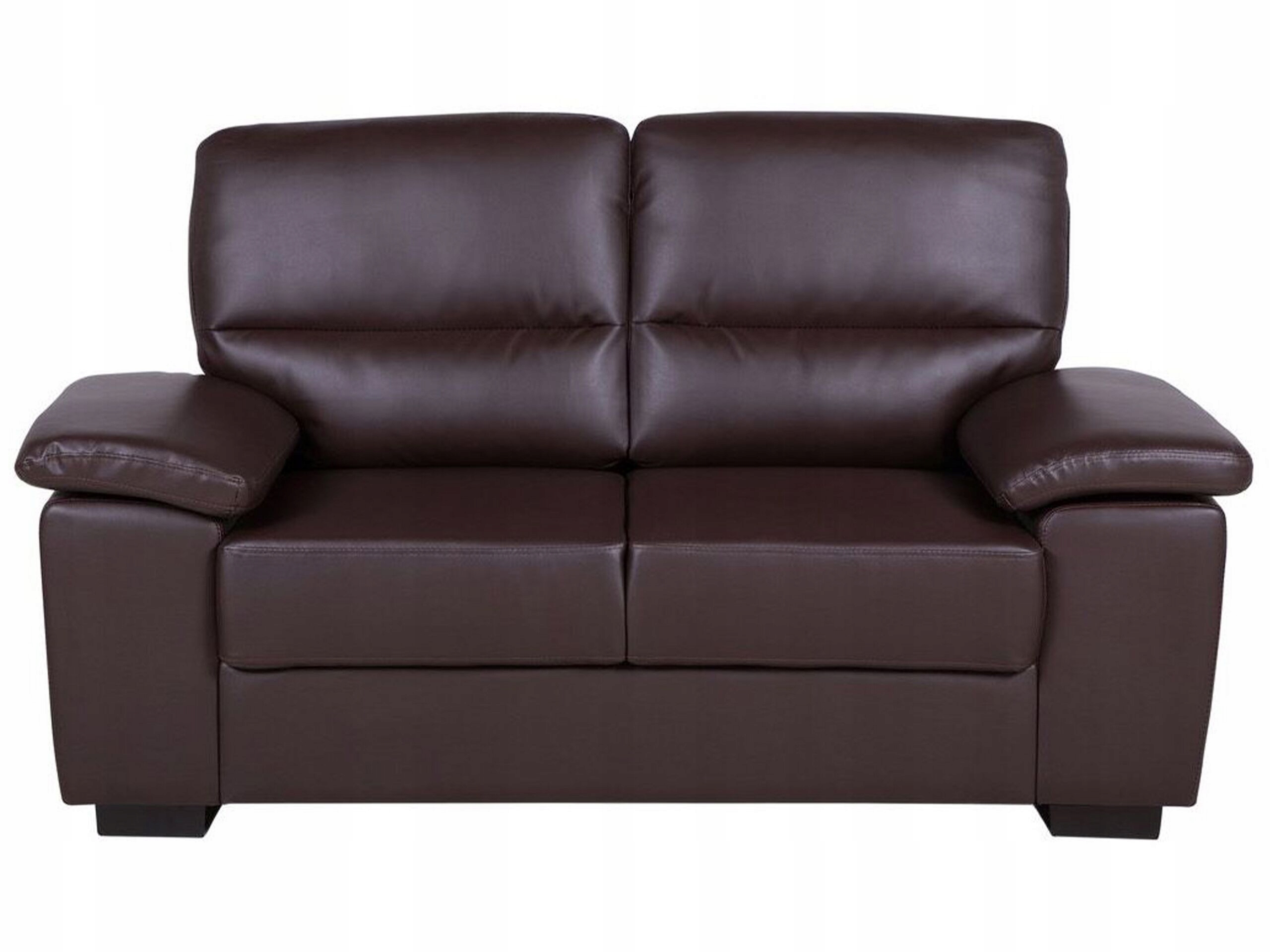 Sofa kanapa dwuosobowa ekoskóra brązowa