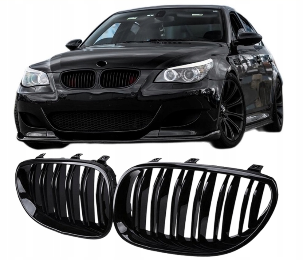 Bmw E60 E61 Grill Predná Mriežka Nárazníka M5 Čierny Lesk 2003-2010