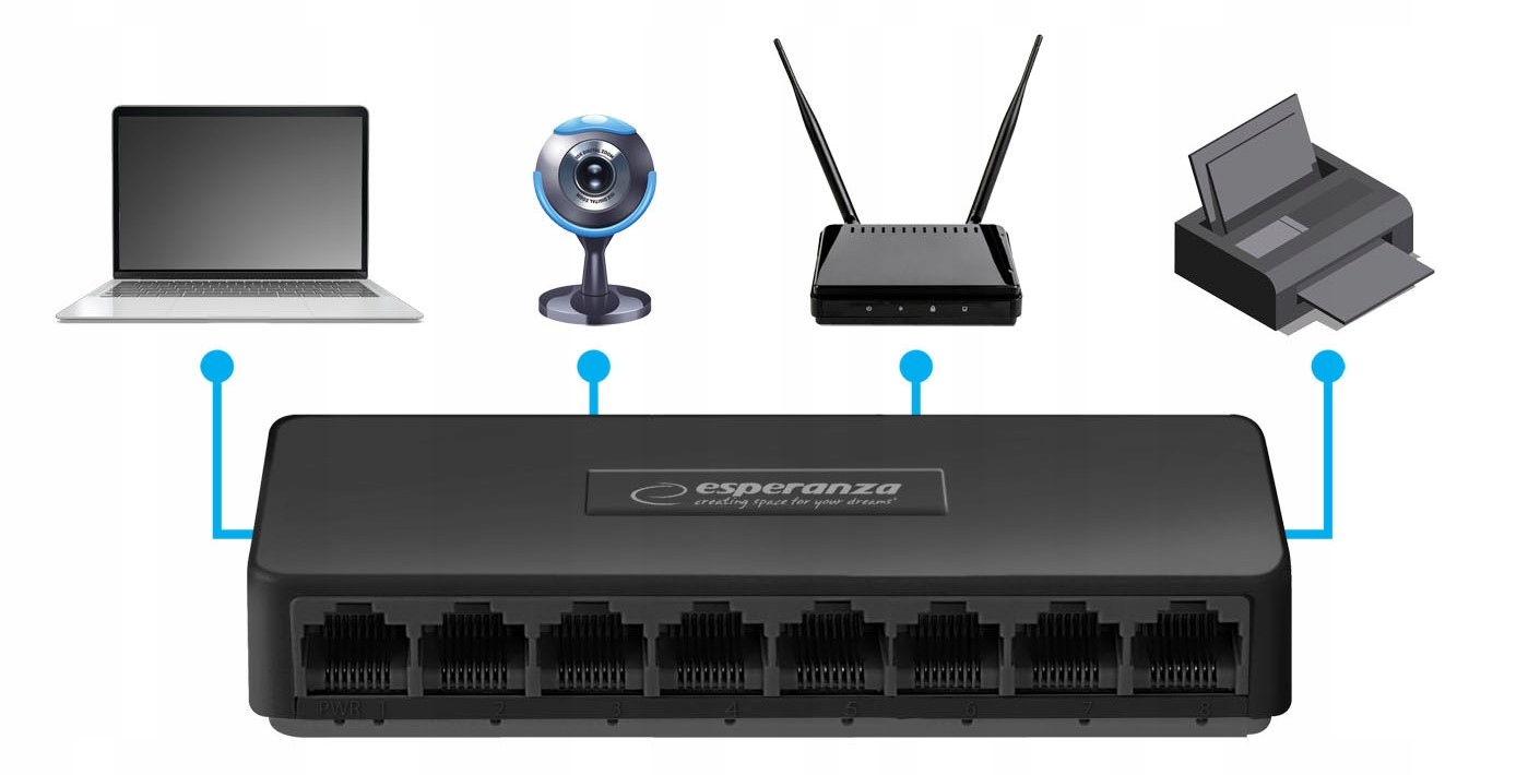 Switch 8-PORTOVÝ 10/100/1000 Nova
