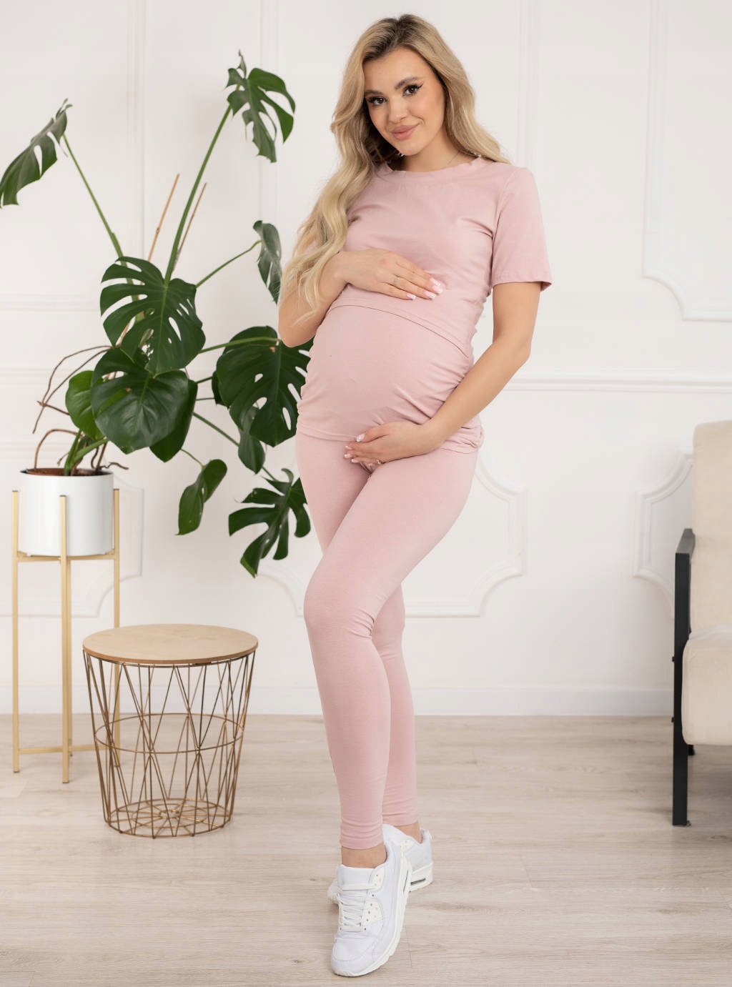 LEGGINSY CIĄŻOWE GETRY SPODNIE LEGINSY M Szerokość w pasie 32 cm