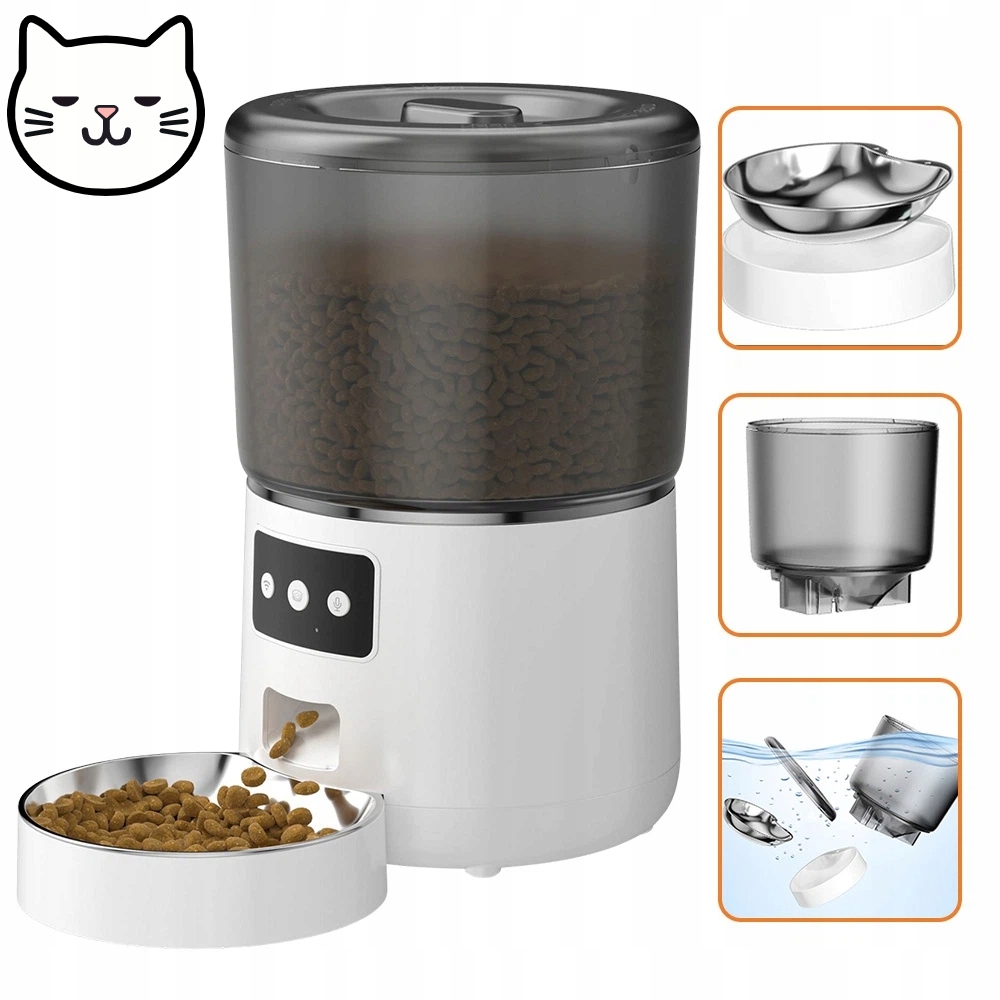Levně Automatické Inteligentní Wifi Krmítko Pro Zvířata 4 L Bílé S Časovačem