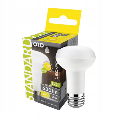 

Źródło Led E27 8W 3K Led-pol Ciepła Grzybek R63