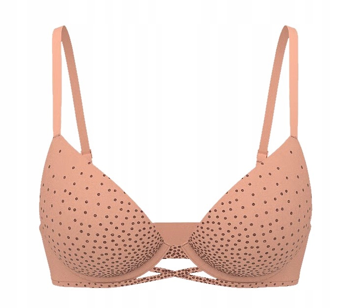Podprsenka Victoria's Secret push-up růžová/béžová s zirkony 75C (34C)