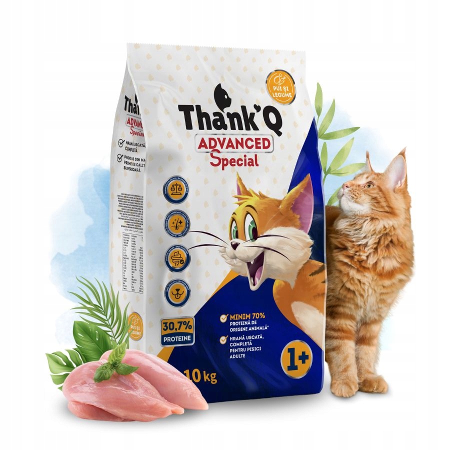 Levně Thank'q Advanced krmivo pro kočky Vitamíny Kuřecí se zeleninou 10 kg