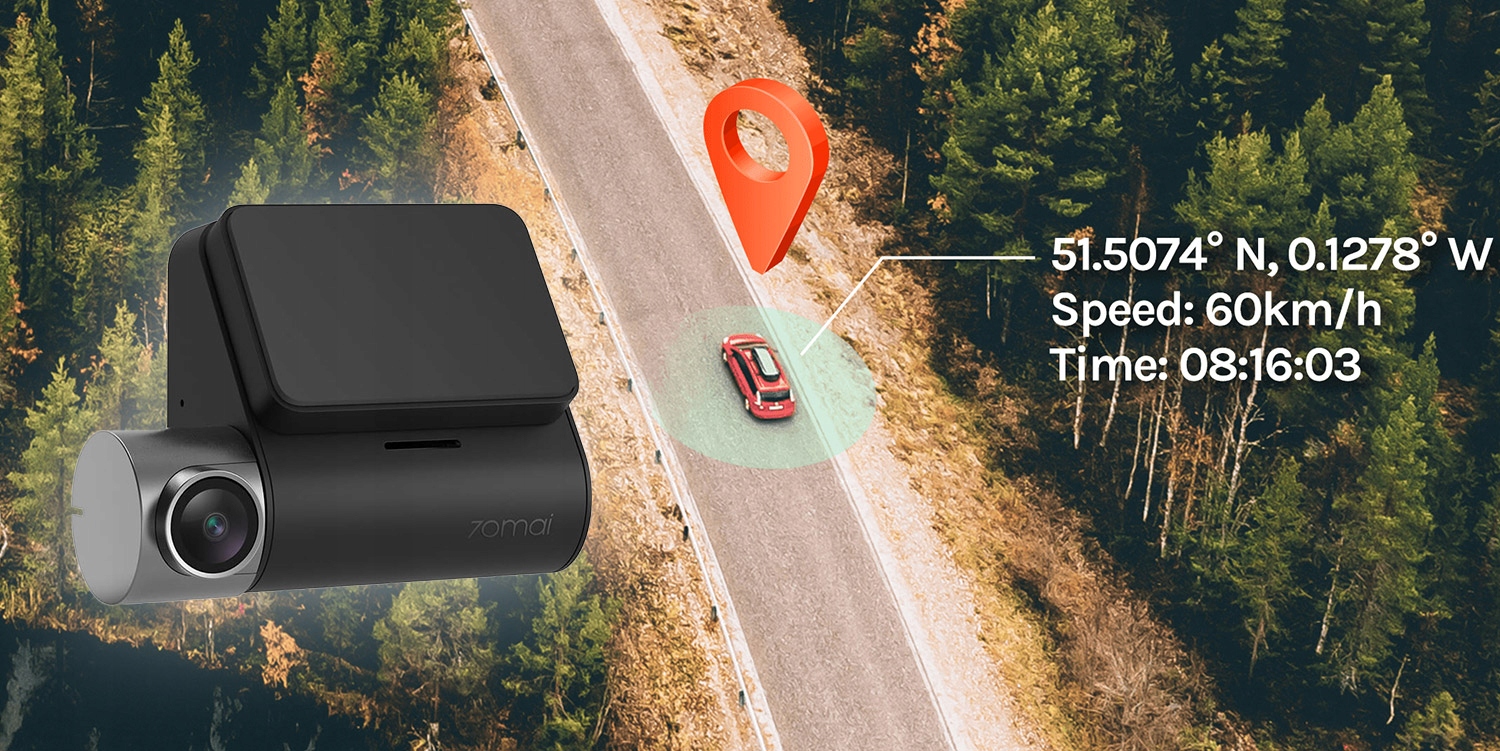 REJESTRATOR 70MAI PRO PLUS A500S RC06 ADAPTER Additional Features camera automatic start shock sensor two cameras reversing camera HDR WDR H 264 codec sound recording display