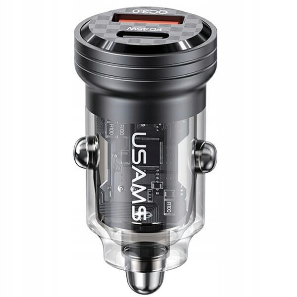 Usams CC175CC01 Ład. sam. C35 Usb+usb-c 45W Fast Charge czarny