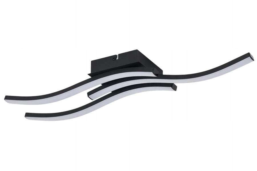 stropní svítidlo Led trojitá, černá, moderní, vlnitá, 55 cm 3500K Reality