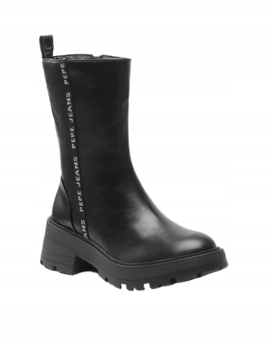Pepe Jeans Černé Kotníkové Boty Nad Kotník Na Bloku S Logem 36 Awf