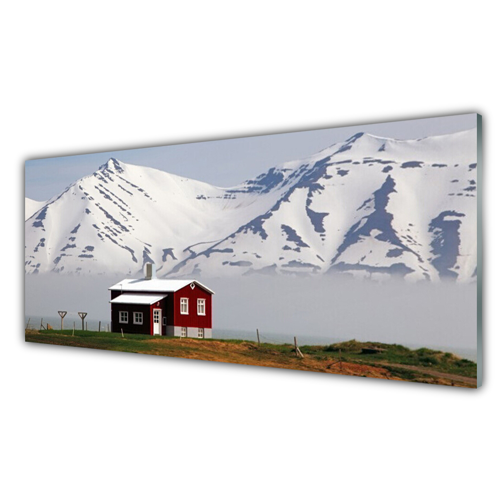 

Fotoobraz akryl 125x50 cm Góra Dom Krajobraz Śnieg
