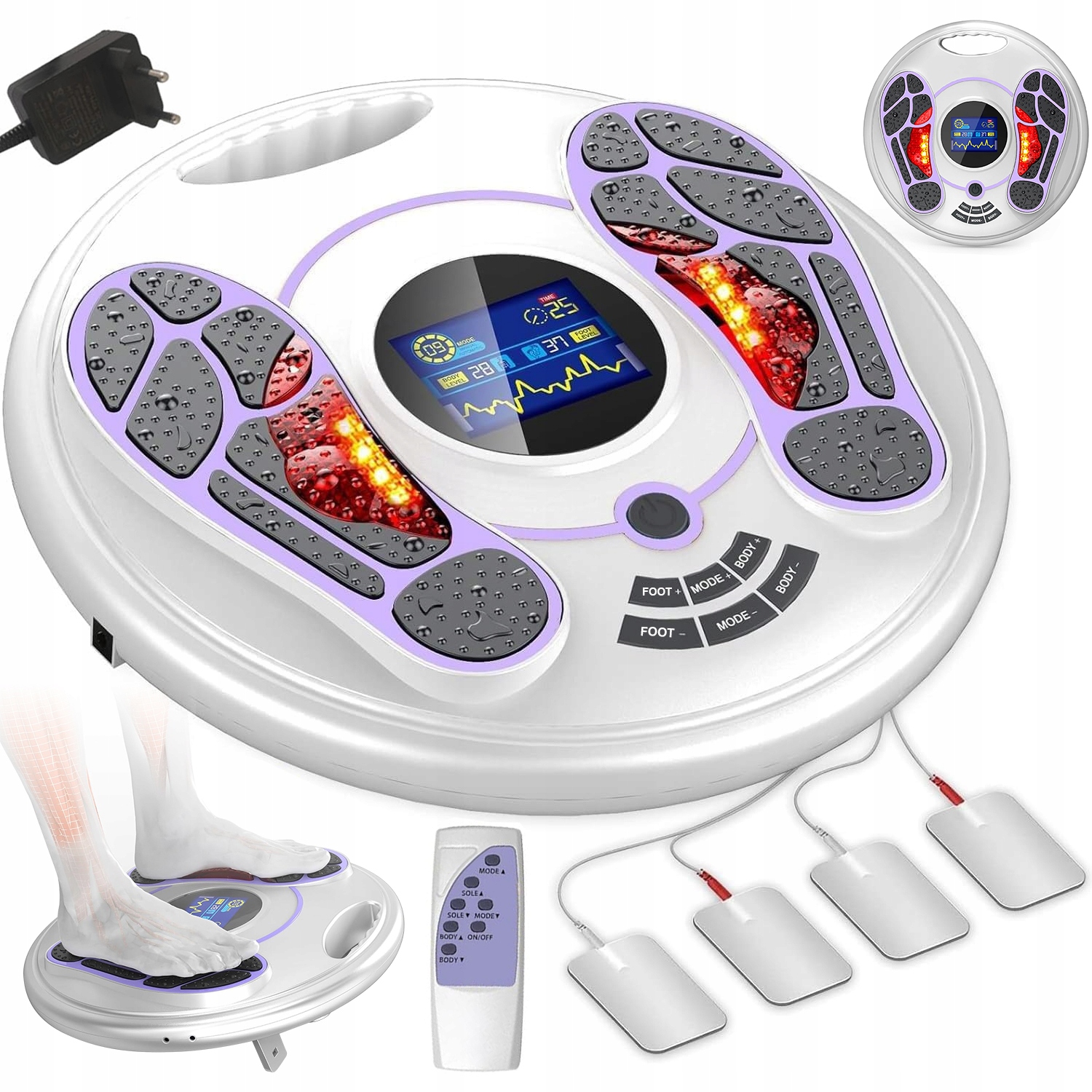 Masażer Stóp Ems Tens Do Stymulator Krążenia Stóp Pleców 99 Intensywności