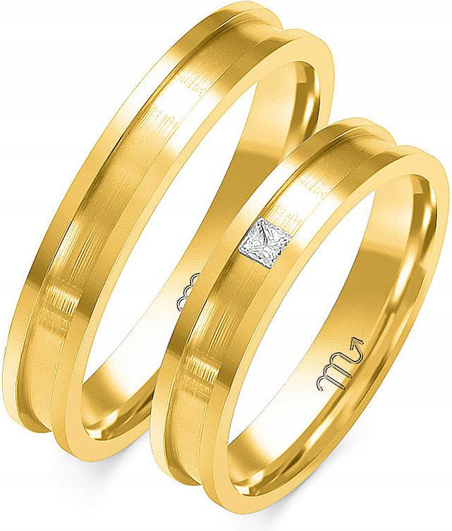 Zlaté snubní prsteny s svatební 585, 32 33 34, exkluzivní prstýnek