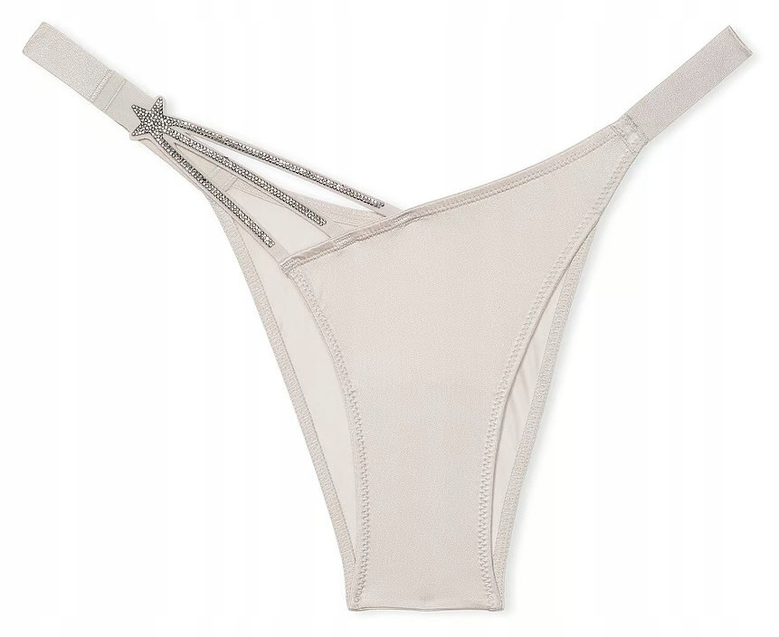 Kalhotky brazilské Victoria's Secret Starstruck s šedými zirkony M