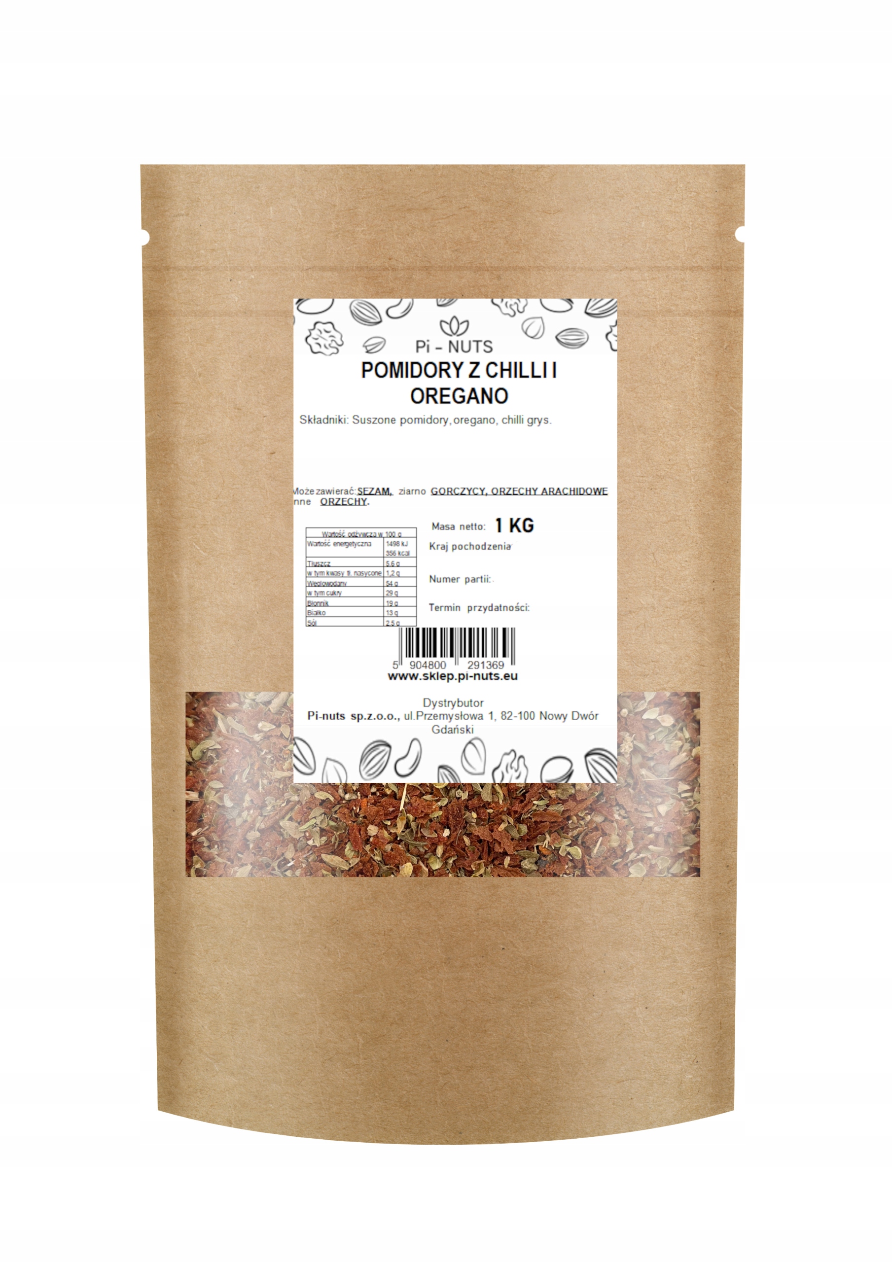 Levně Rajčata z Chilli a Oregana 1 kg – Aromatická, Pikantní, Sušená Pi-nuts