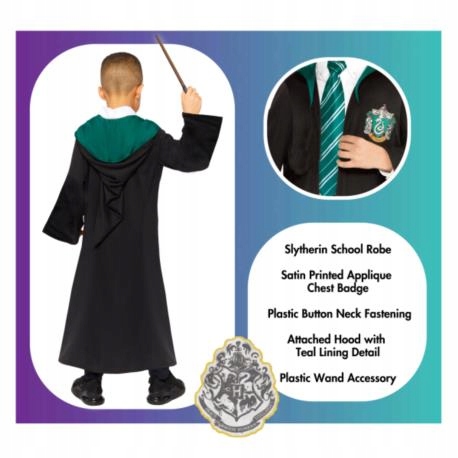 KOSTÝM HARRY PORTER MALFOY SLYTHERIN 120-130 + RŮŽOVÁ Značka Amscan
