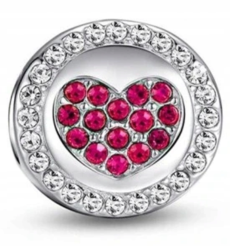 

Charms cyrkonie Serce serduszko srebro 925