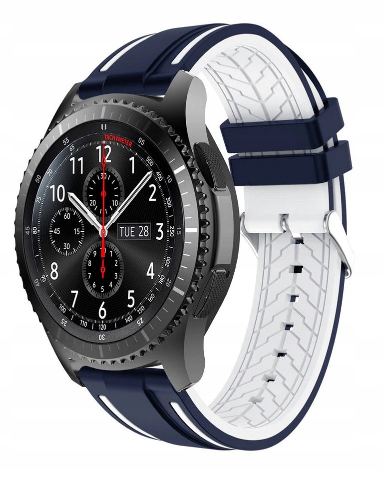GRANATOWO-BIAŁY PASEK SAMSUNG GALAXY WATCH 46MM Materiał paska guma