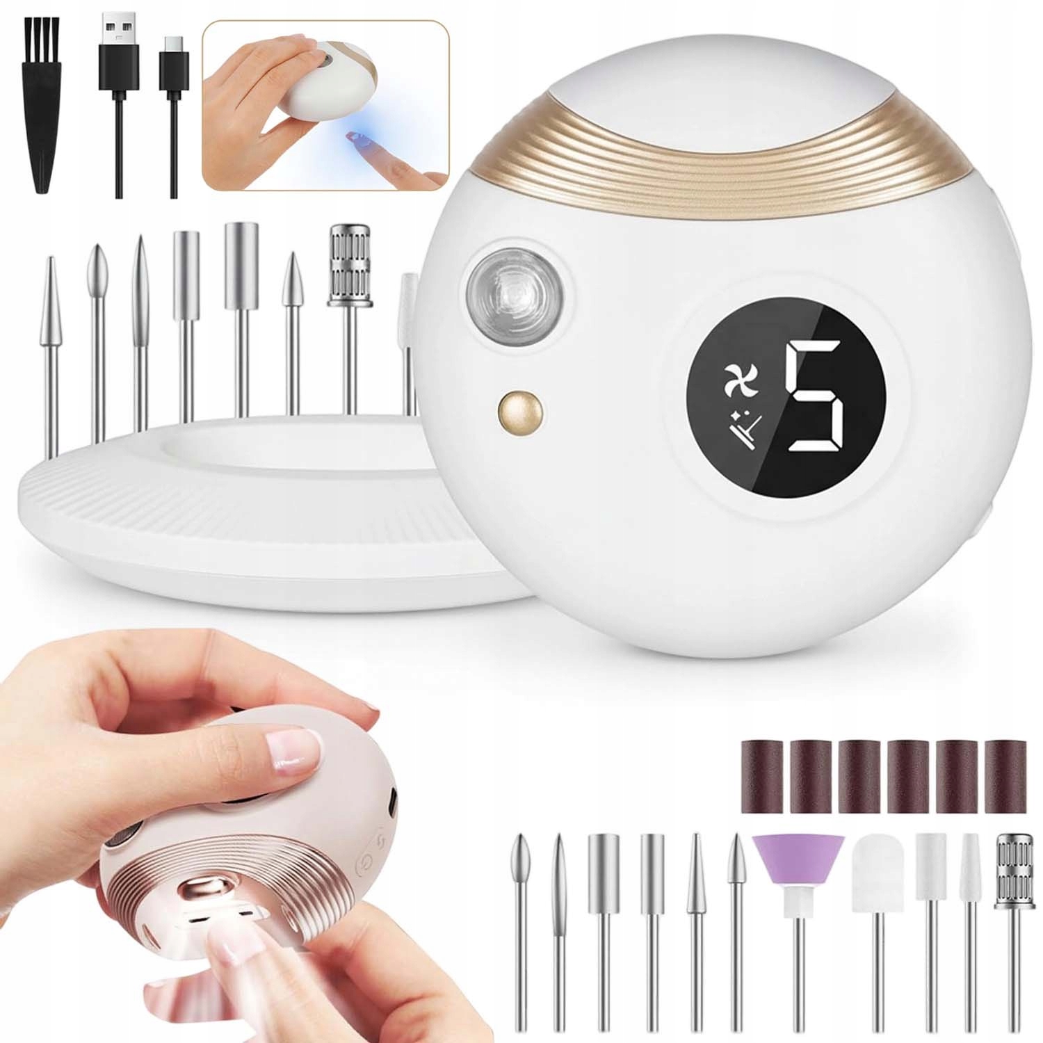 Elektrický Kleštičky Na Nehty 3V1 Elektrický Zastřihovač Nehtů 300MAH