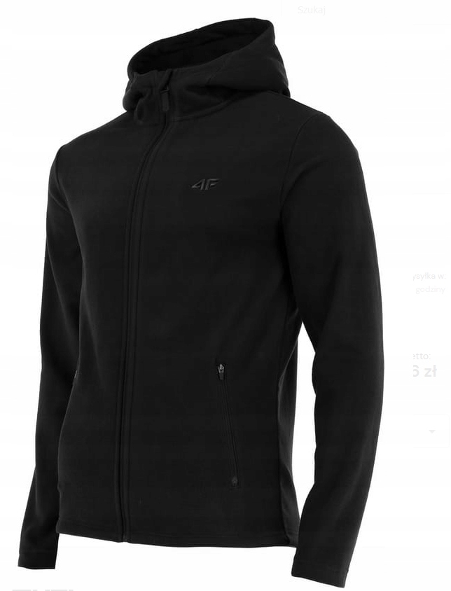 4F Polar z kapturem Bluza rozpinana PLM351 czarna r. XXXL