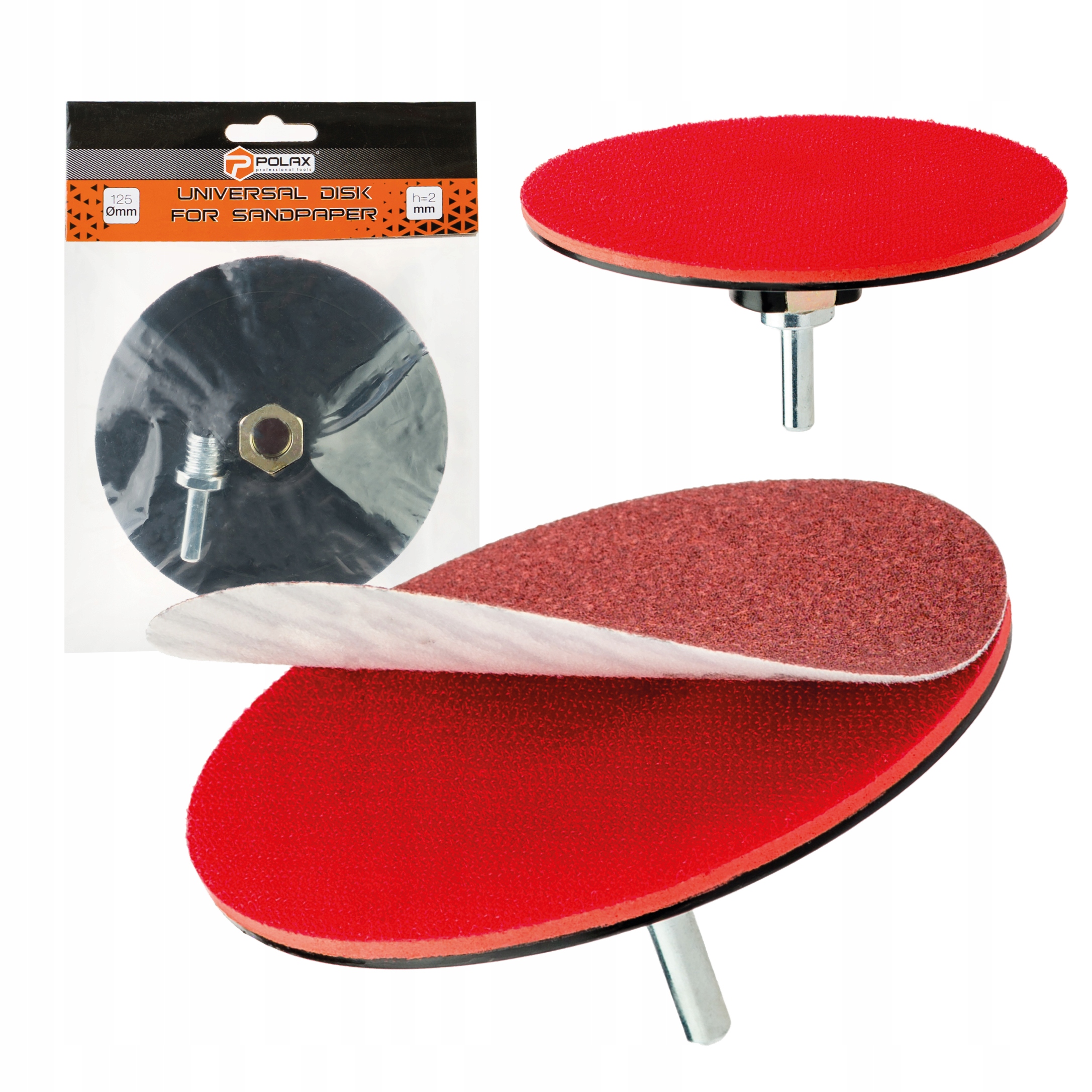 Uniwersalny dysk do papieru ściernego z rzepem М14 125x2mm Polax