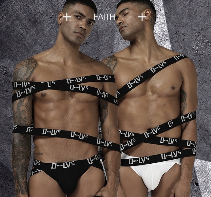 Męskie białe STRINGI slipy jockstrap g-string S/M Kolor biały