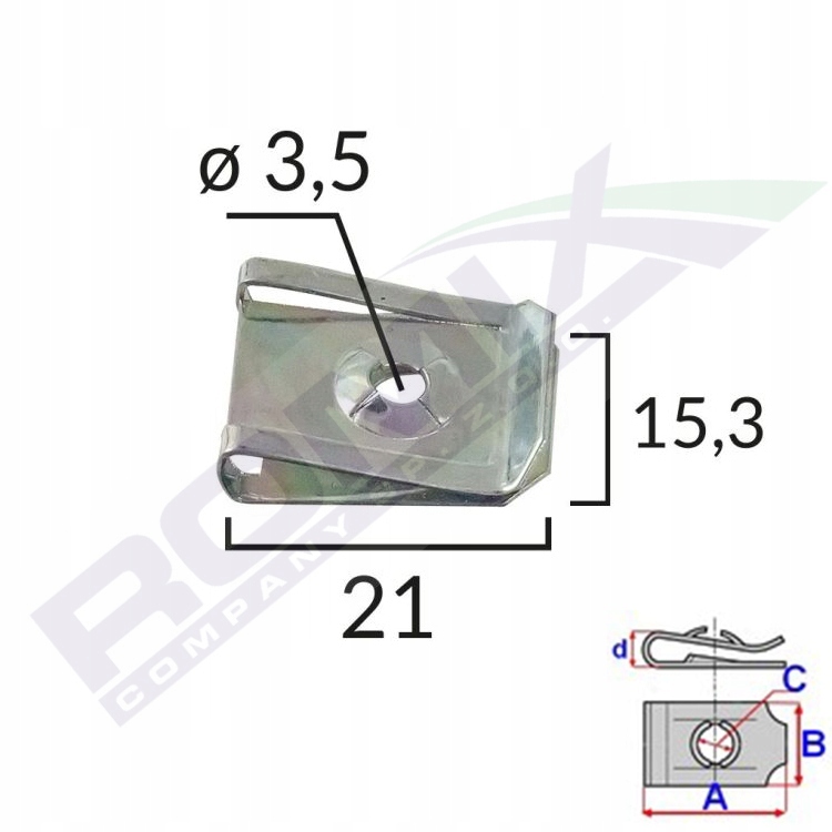 

Blaszka montażowa 3,5mm Opel Renault Bmw x10szt