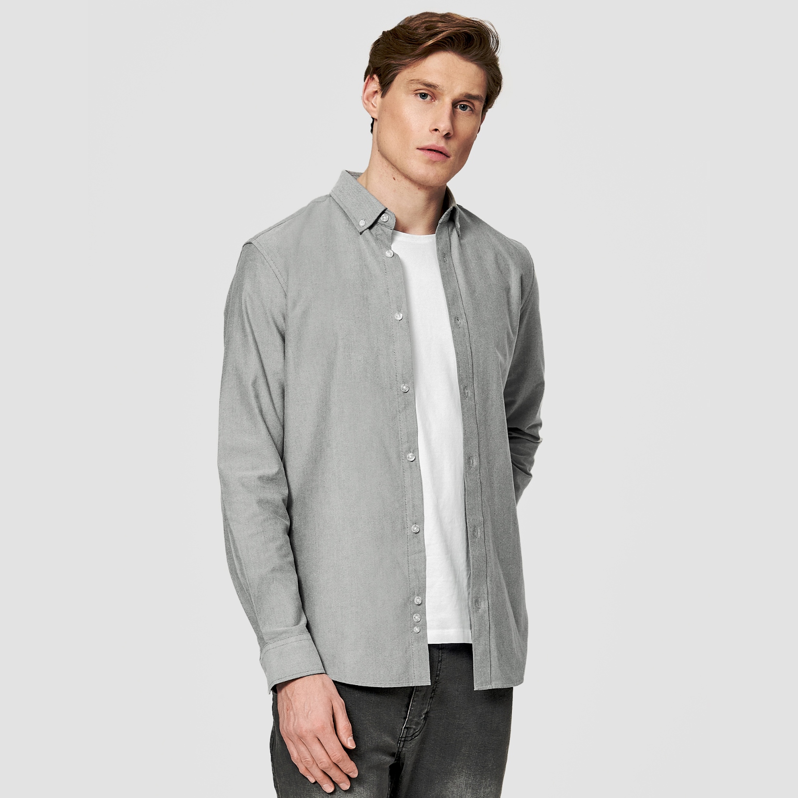 Szara koszula męska klasyczna Slim Fit Pako Lorente roz. XXL