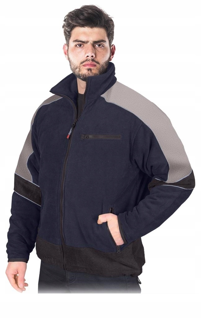 Mikina Mikina Zateplená Flísem Reis Pol Polarex 3XL Tmavě Modro-béžová