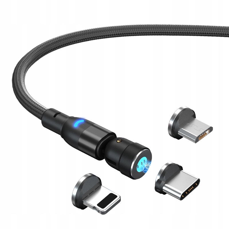 Kabel DSJ USB - USB typ C / microUSB / Lightning 2 m czarny