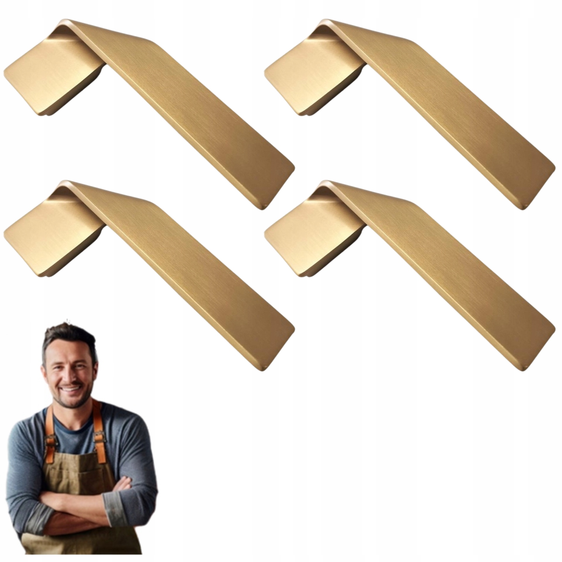 Nábytkový držiak do skrinky Miwa Pravý Mosadz brúsený 4ks