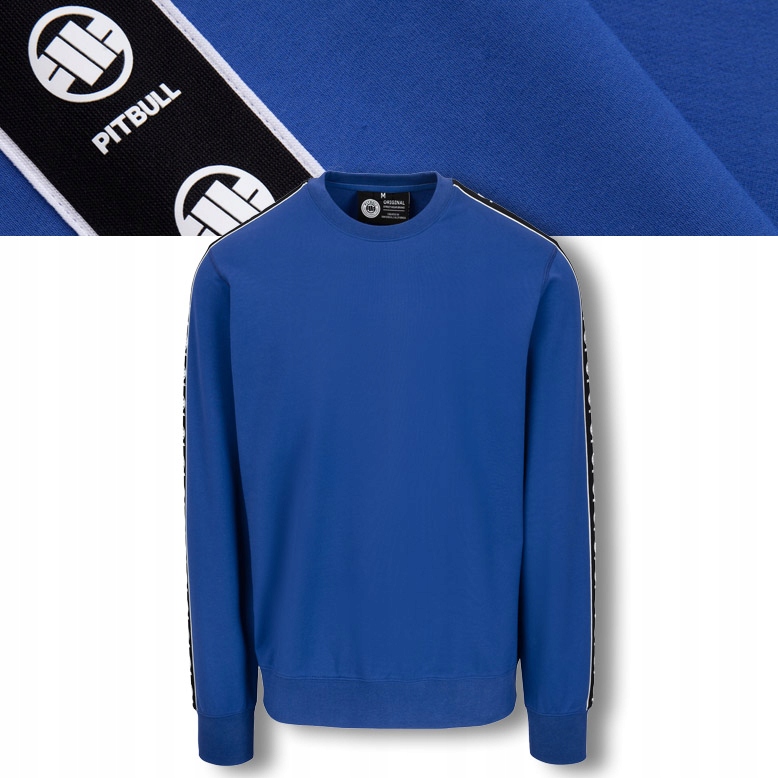 Męska Bluza bez kaptura Pitbull Crewneck Bluza z lampasami Tape Nugget