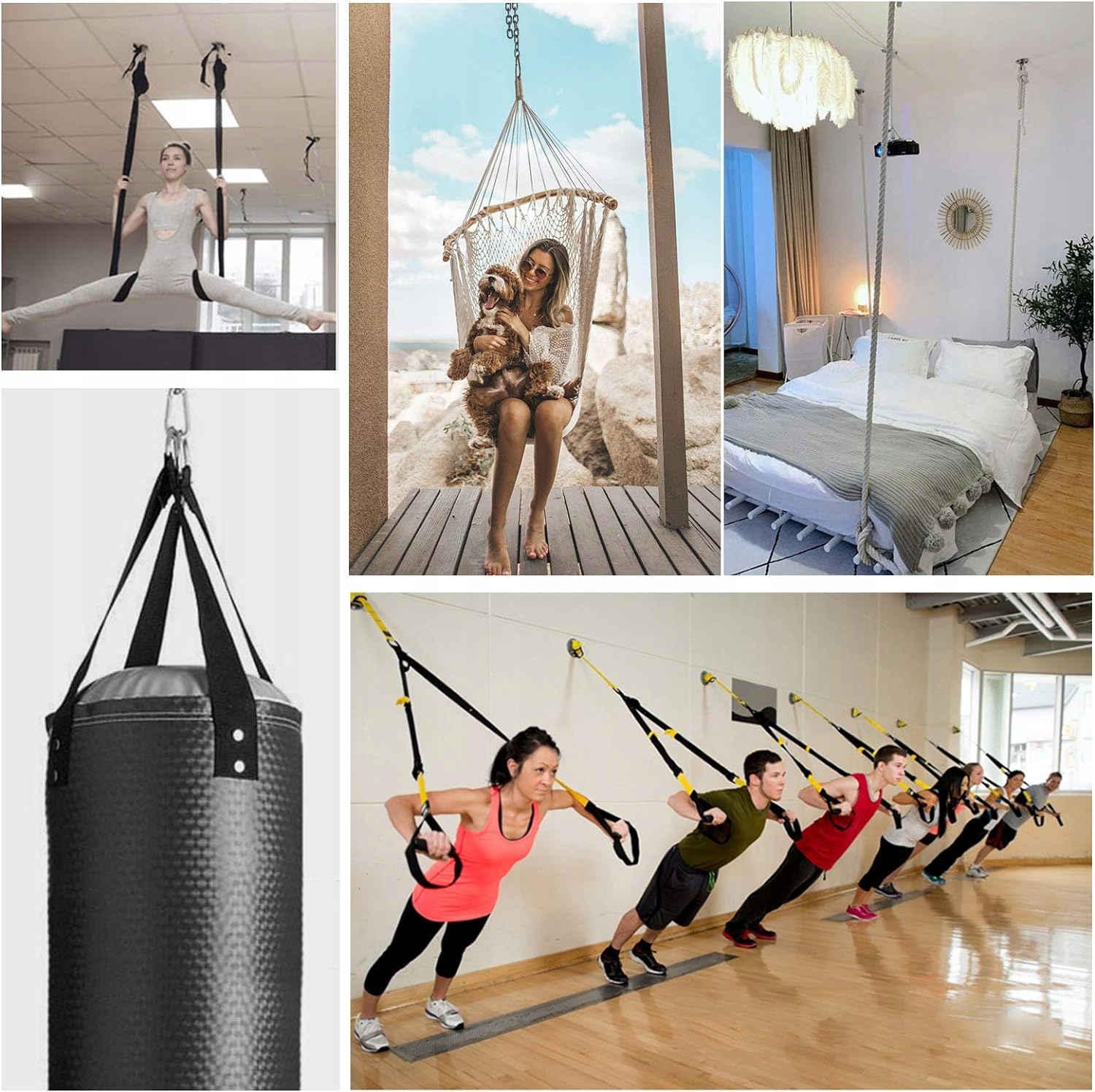 HAMAK SUFITOWE HAKI, MOCOWANIE FOTELA WISZĄCEGO, UCHWYT NA WOREK BOKSERSKI Producent inna