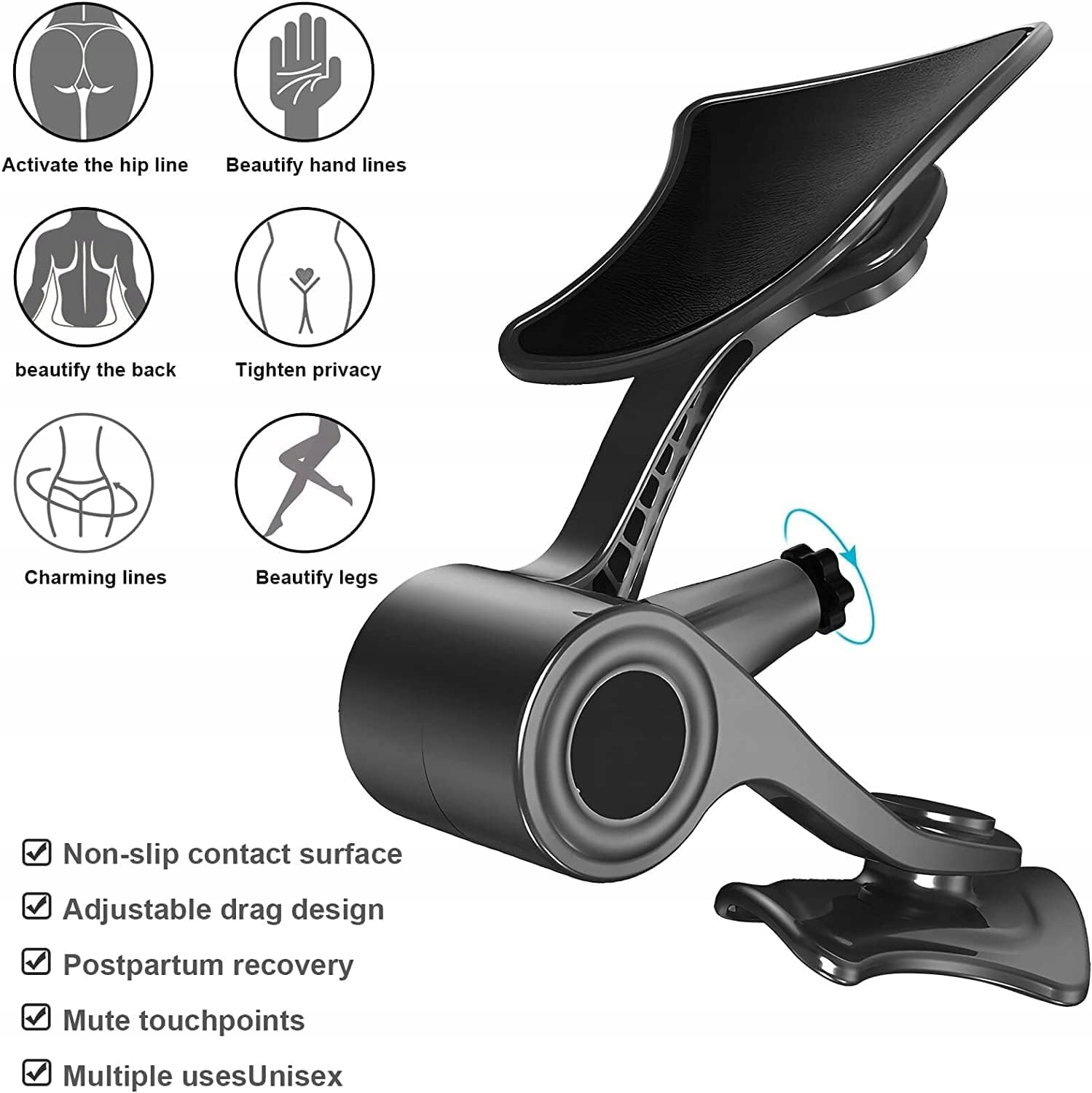 HSTHE SEA Trener Bioder Trener Miednicy Regulowany Trener Ud Joga Czarny — miniatura 5