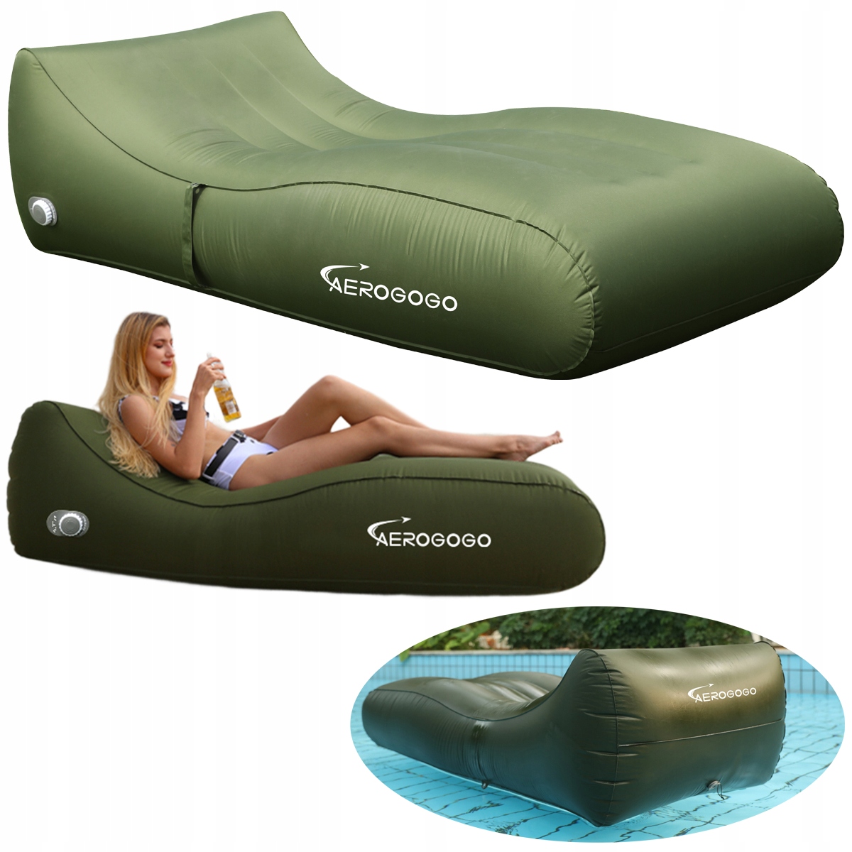 Materac Leżak z wbudowaną pompką elektryczną Aerogogo PS2