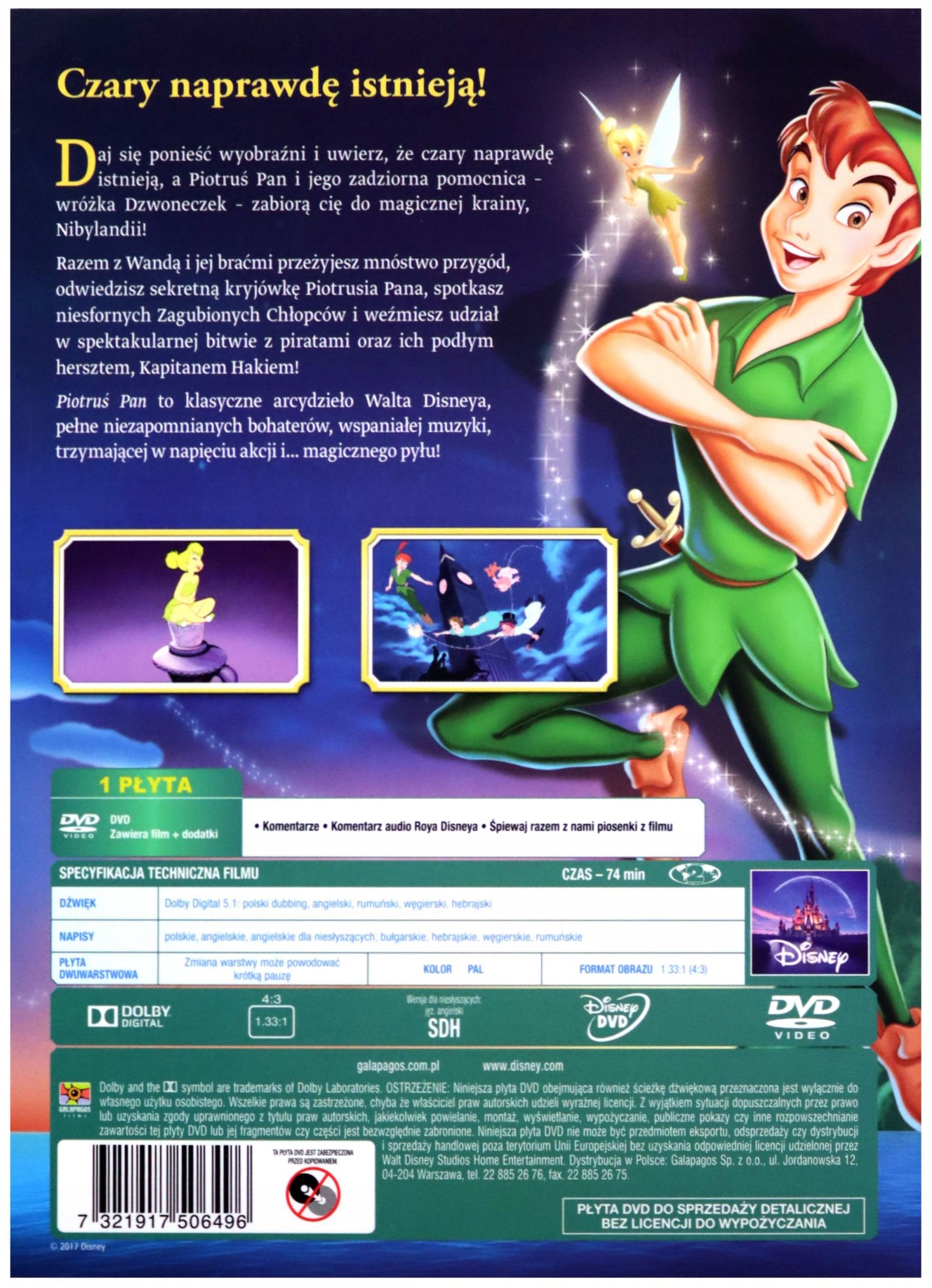 PIOTRUŚ PAN (DISNEY) (DVD) Stan opakowania oryginalne