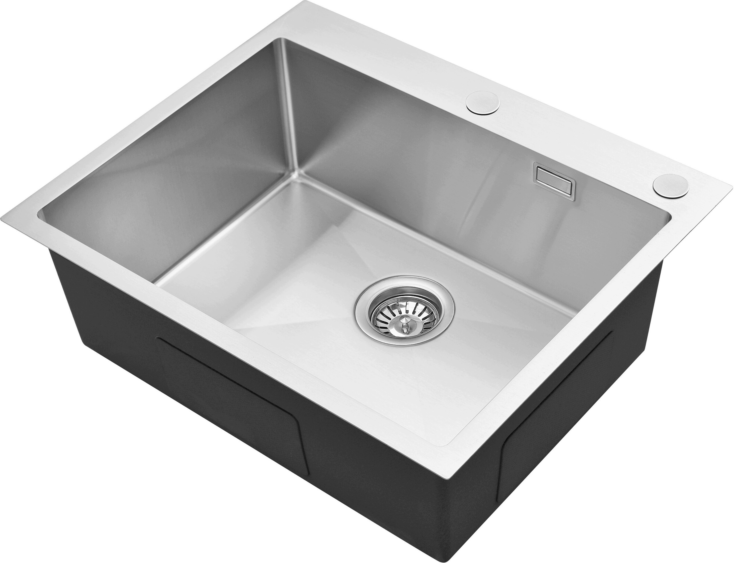 Naxos 60 New Farba Brúsená Oceľ Oceľový drez do skrinky 60 CM