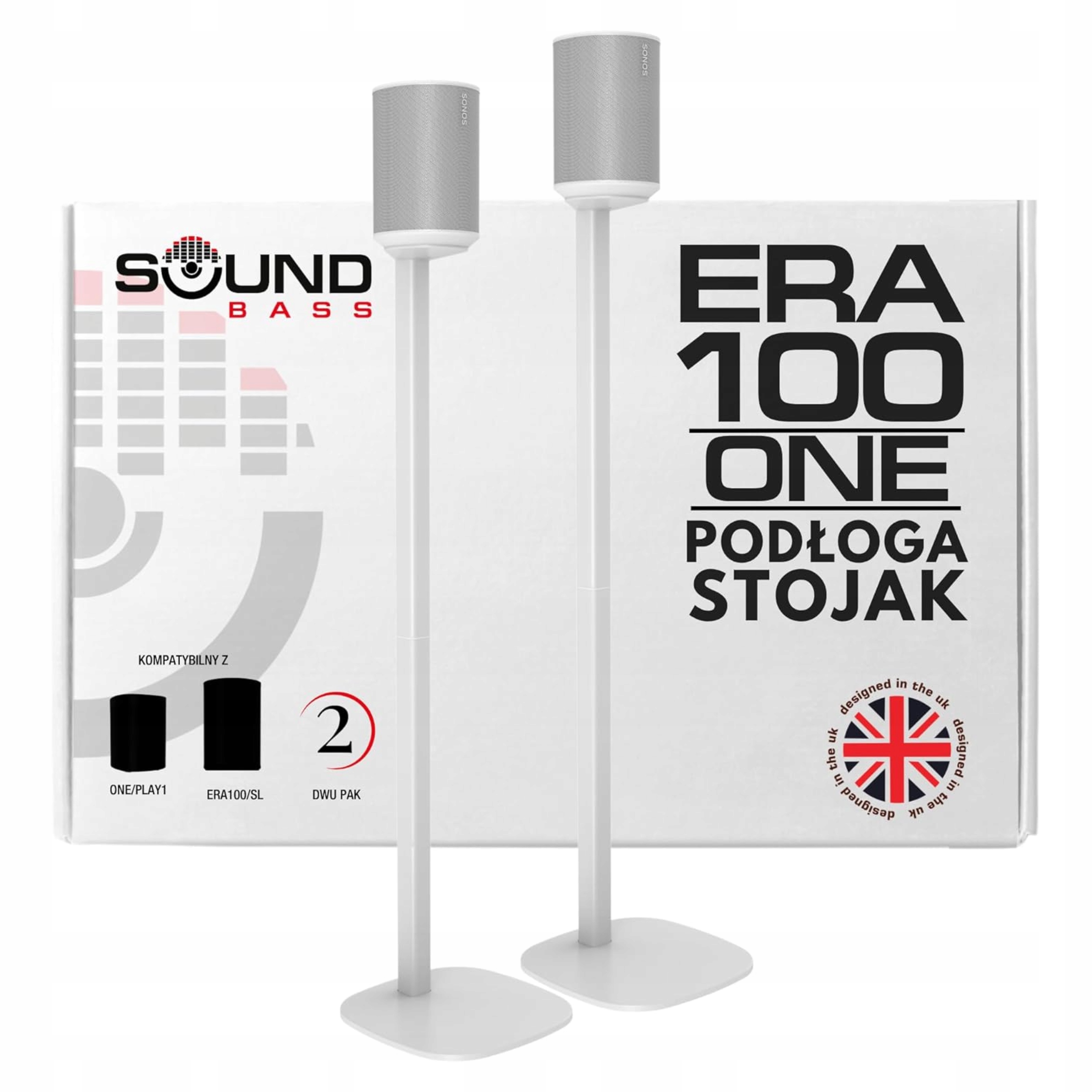 Podlahové stojany pro Sonos One Era 100 1 m bílé, sada 2 ks