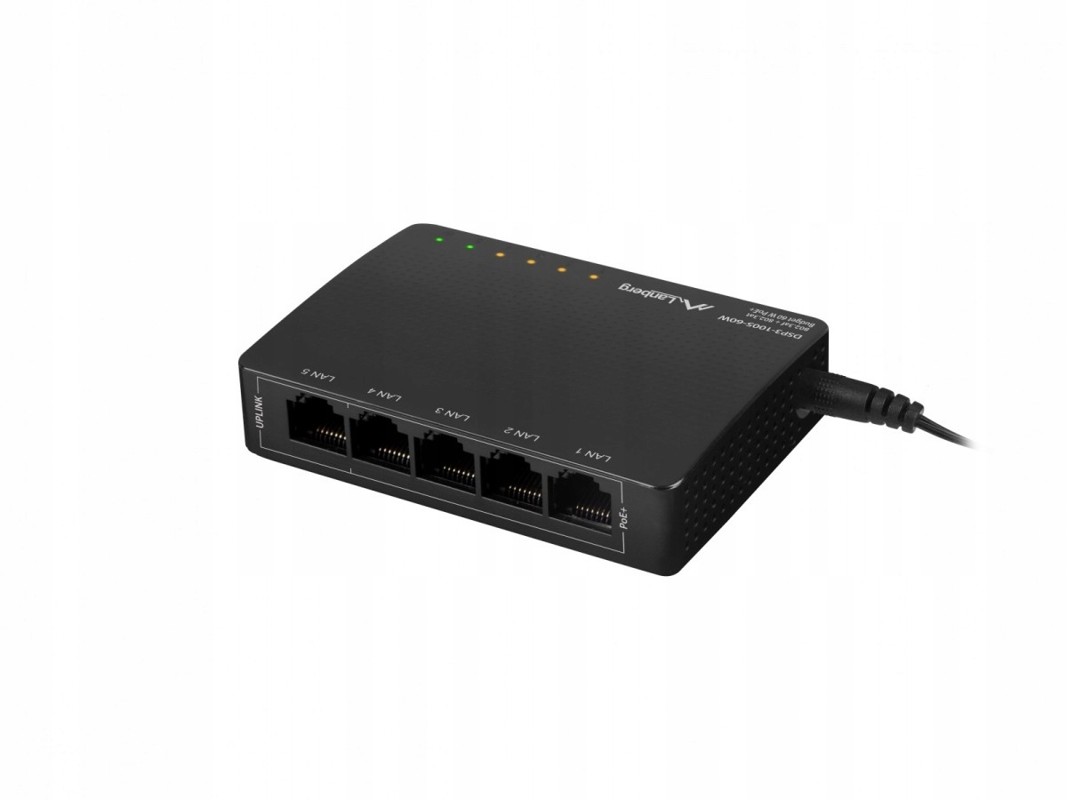 Lanberg Switch Poe Desktop 5 port 1GB DSP3-1005-60W