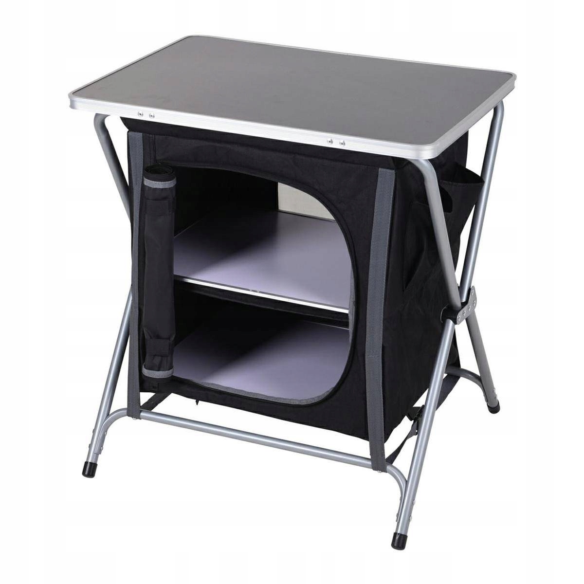 Szafka Turystyczna Kempingowa ze stolikiem Składana 64 cm Półka 2 Poziomy