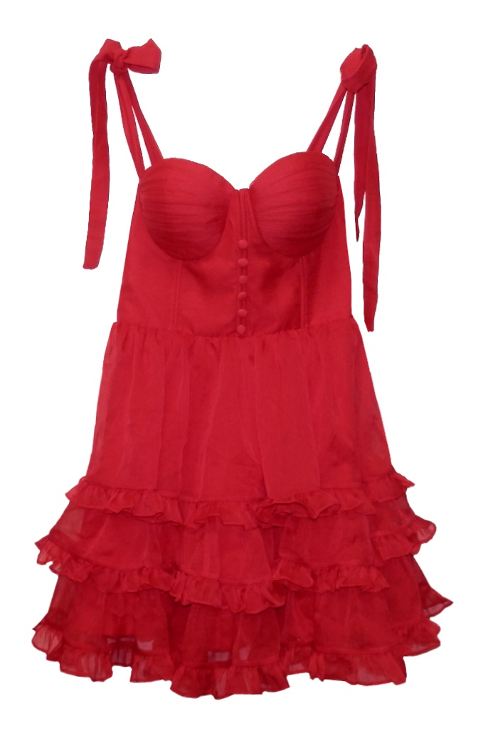 Šaty Červené Volánky vel. L