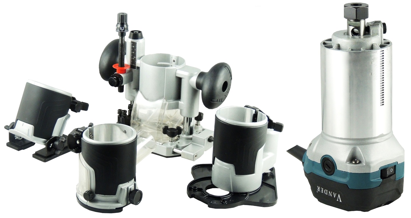 FREZARKA GÓRNOWRZECIONOWA Z ZESTAWEM FREZÓW VANDER Długość przewodu zasilającego 2 m