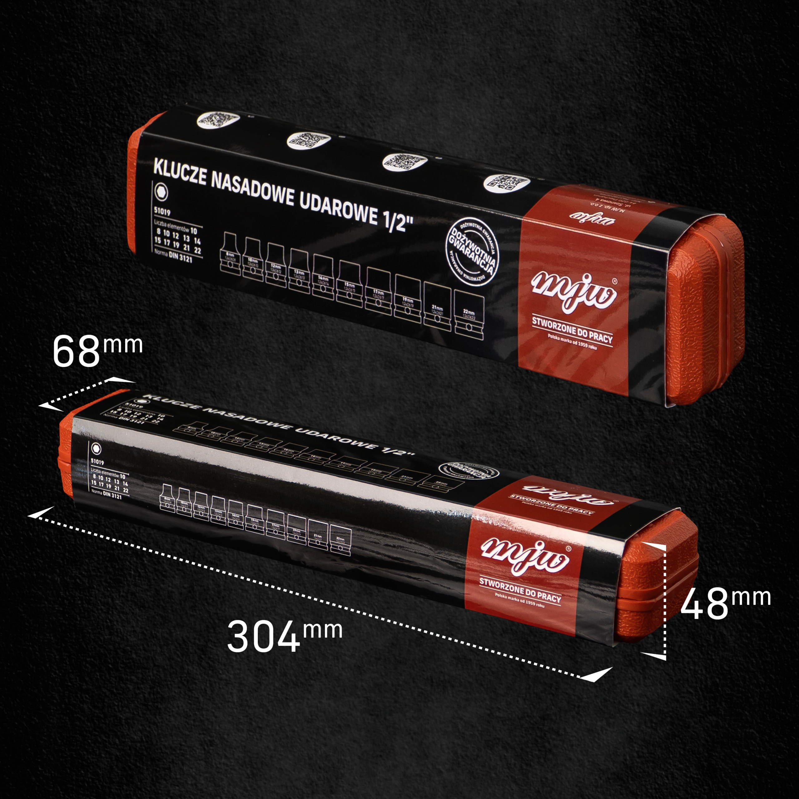 Nasadki udarowe zestaw komplet udarowy 1/2 MJW Kod producenta 51019