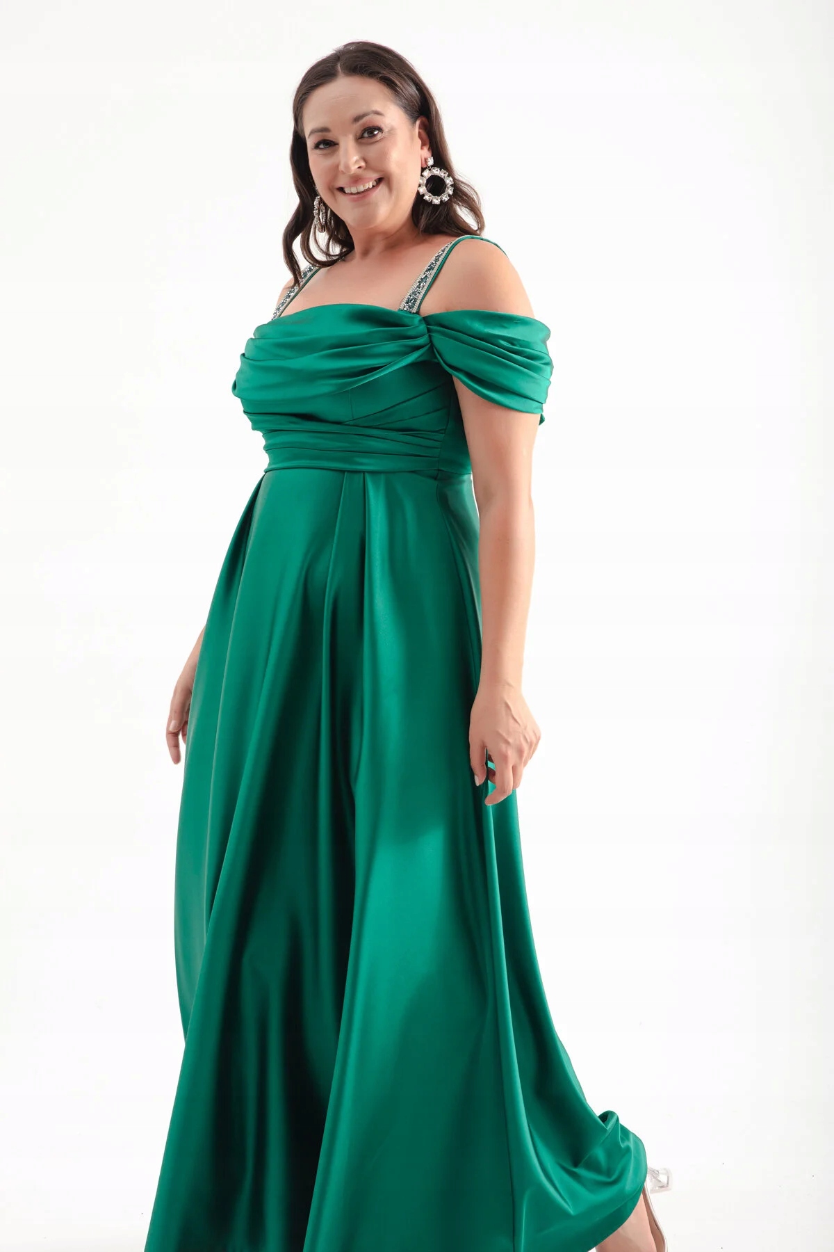 Zelené Šaty Plus Size S Odhalenými Rameny 48 5G
